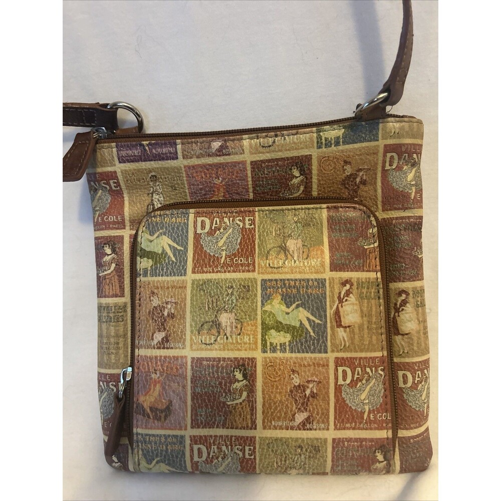 Vintage Leather Pin Up Crossbody Purse